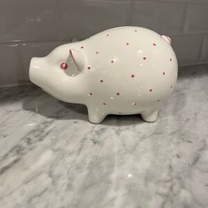 Tiffany & Co Ceramic Piggy Bank with Pink Polka Dots